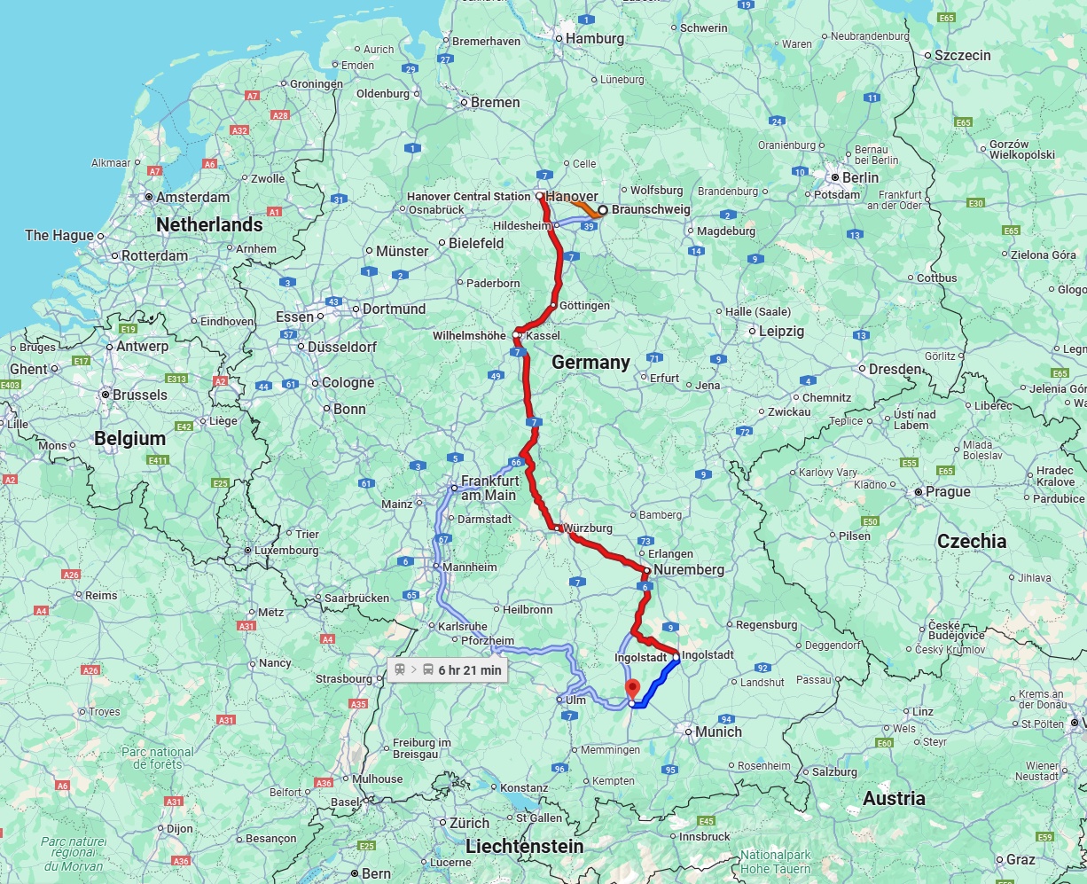 Anreise von Braunschweig Zu Augsburg Über 