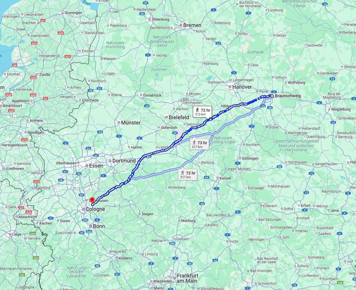 Anreise von Braunschweig Zu Bergisch Gladbach Über 