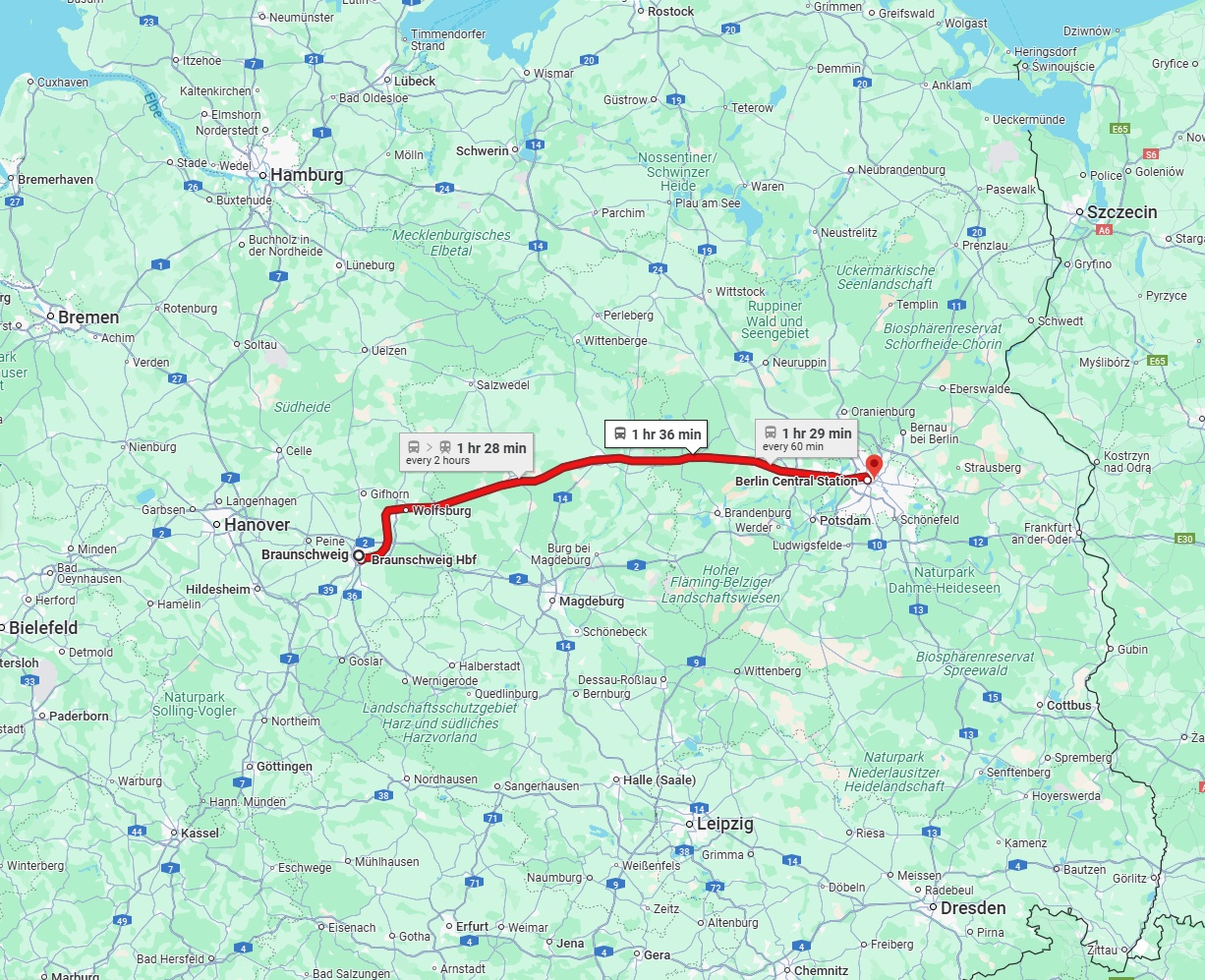 Anreise von Braunschweig Zu Berlin Über 