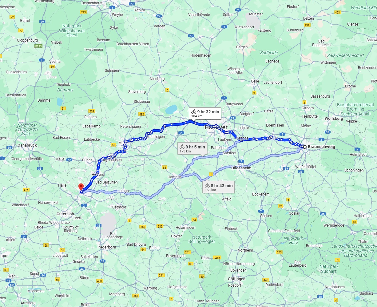 Anreise von Braunschweig Zu Bielefeld Über 