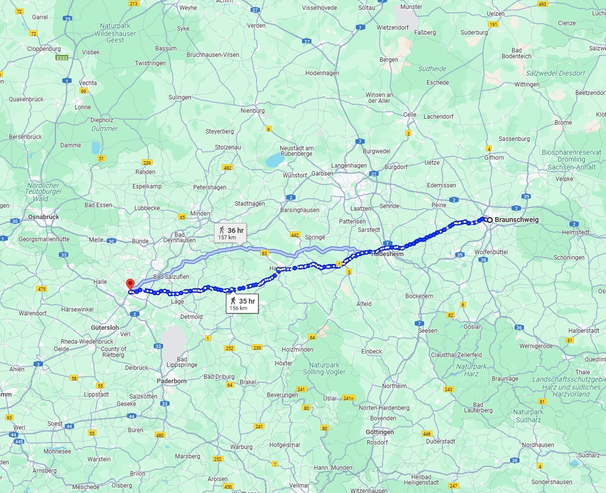 Anreise von Braunschweig Zu Bielefeld Über 