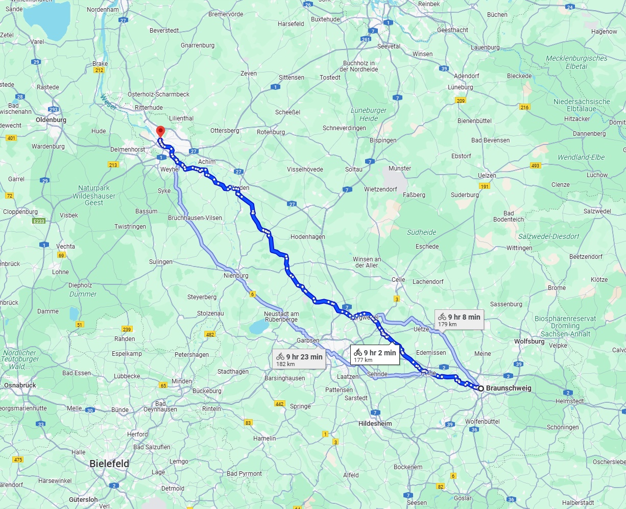 Anreise von Braunschweig Zu Bremen Über 
