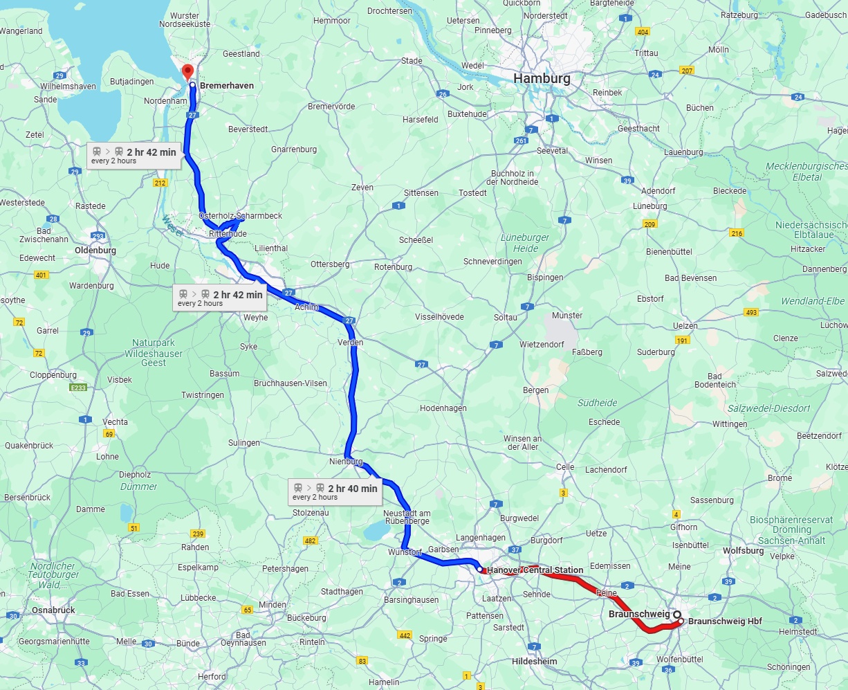 Anreise von Braunschweig Zu Bremerhaven Über 