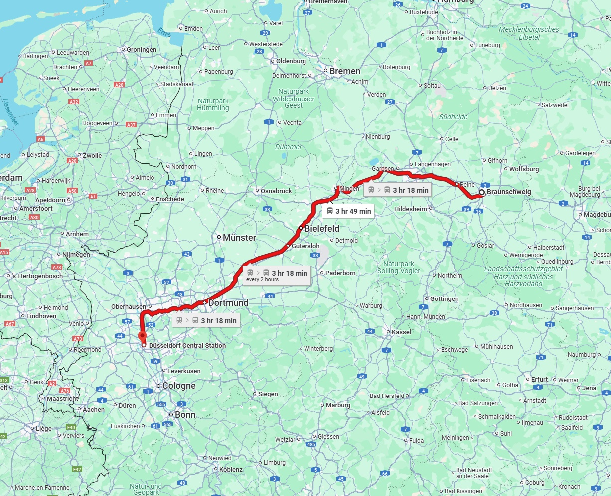 Anreise von Braunschweig Zu Düsseldorf Über 
