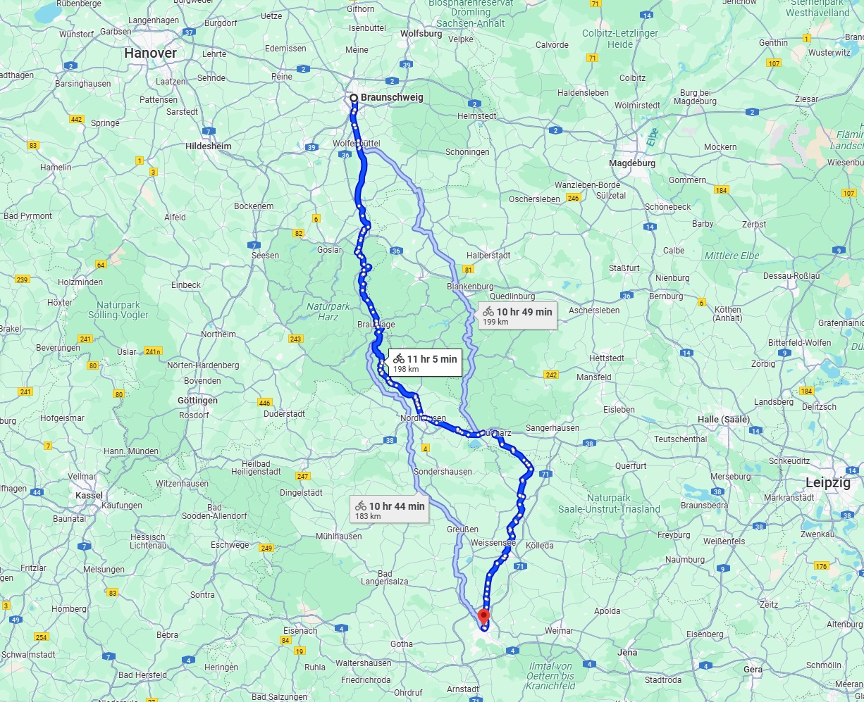 Anreise von Braunschweig Zu Erfurt Über 