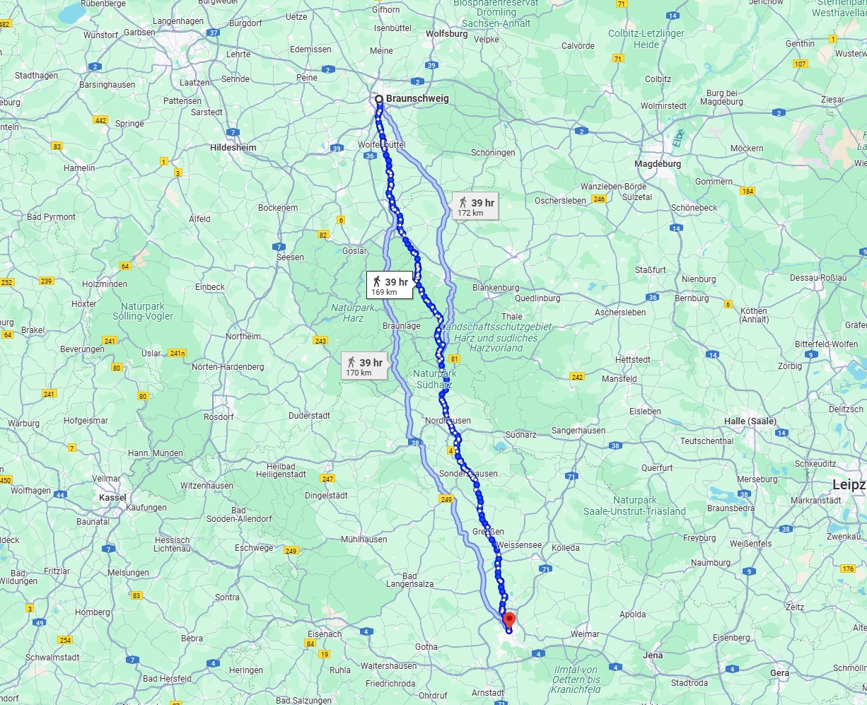 Anreise von Braunschweig Zu Erfurt Über 