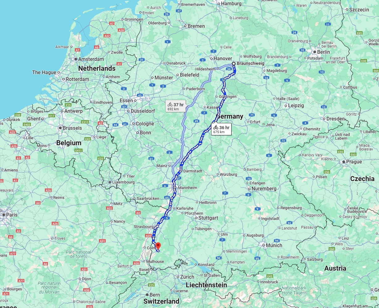 Anreise von Braunschweig Zu Freiburg im Breisgau Über 