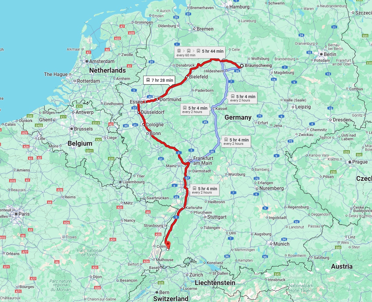 Anreise von Braunschweig Zu Freiburg im Breisgau Über 