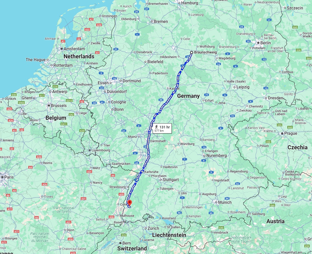Anreise von Braunschweig Zu Freiburg im Breisgau Über 