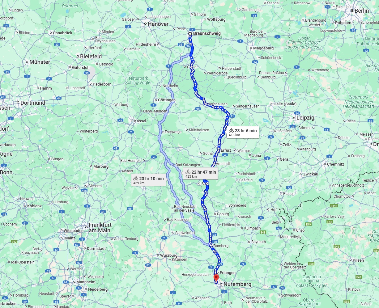 Anreise von Braunschweig Zu Fürth Über 