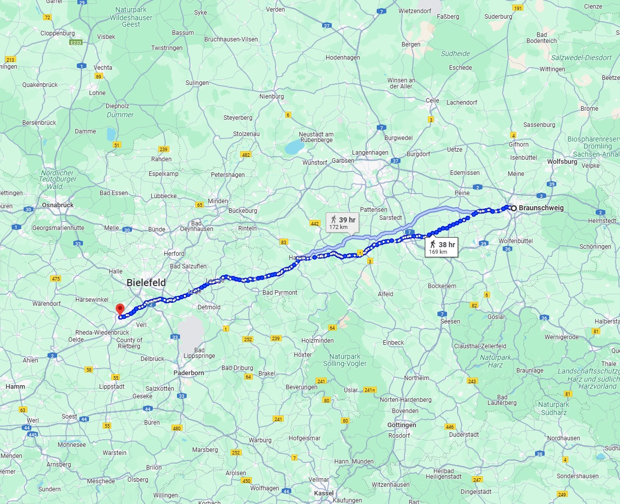 Anreise von Braunschweig Zu Gütersloh Über 