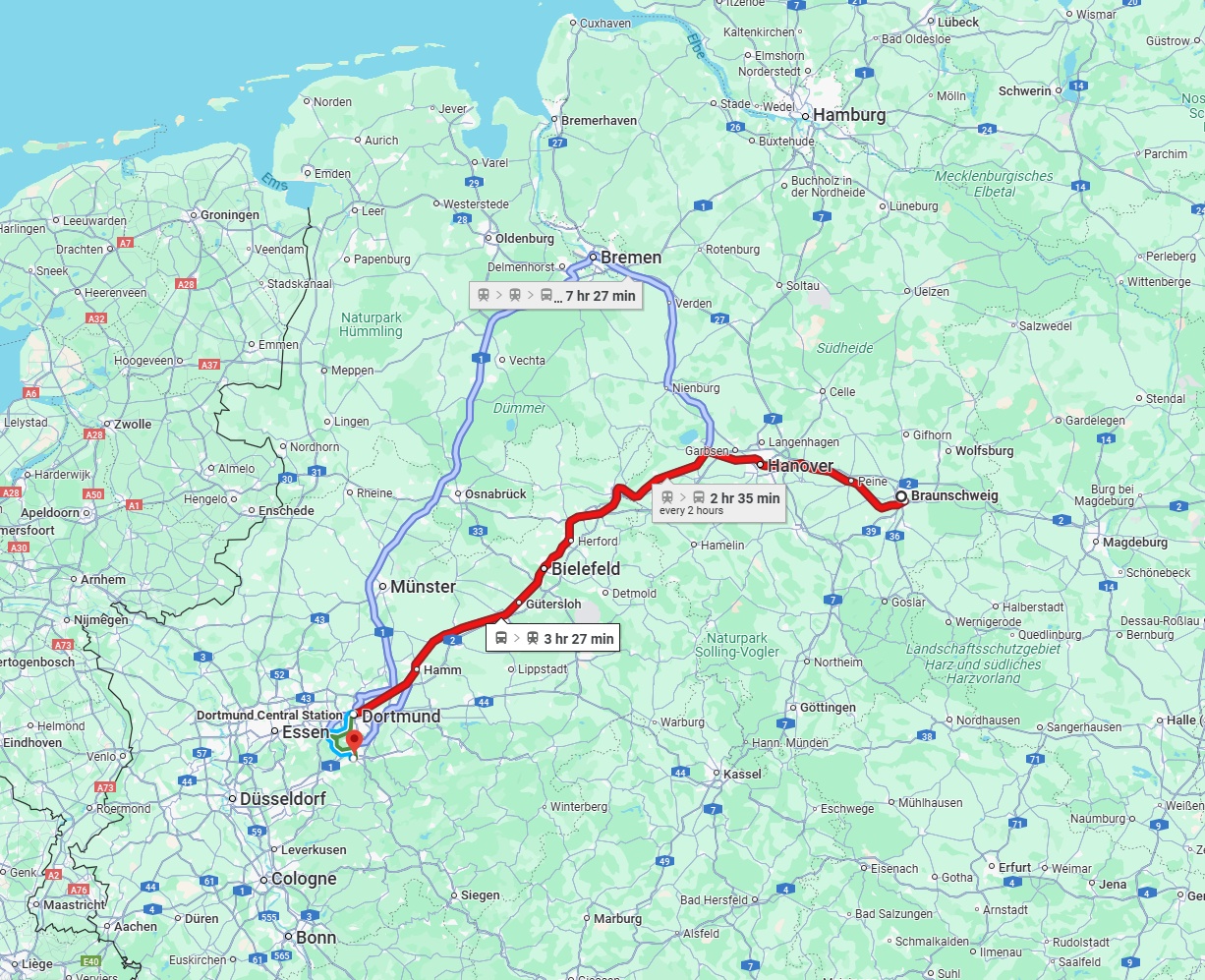 Anreise von Braunschweig Zu Hagen Über 