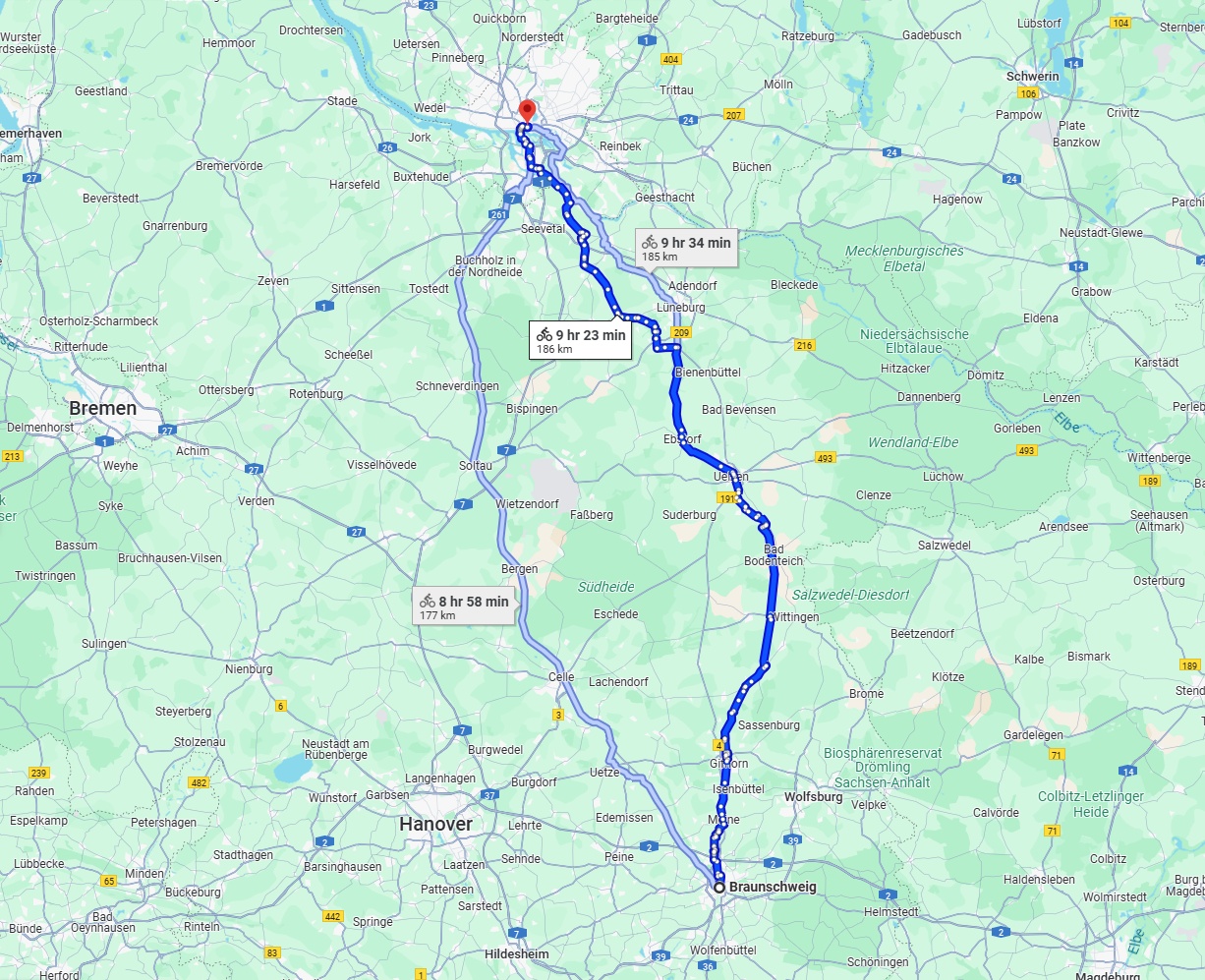Anreise von Braunschweig Zu Hamburg Über 
