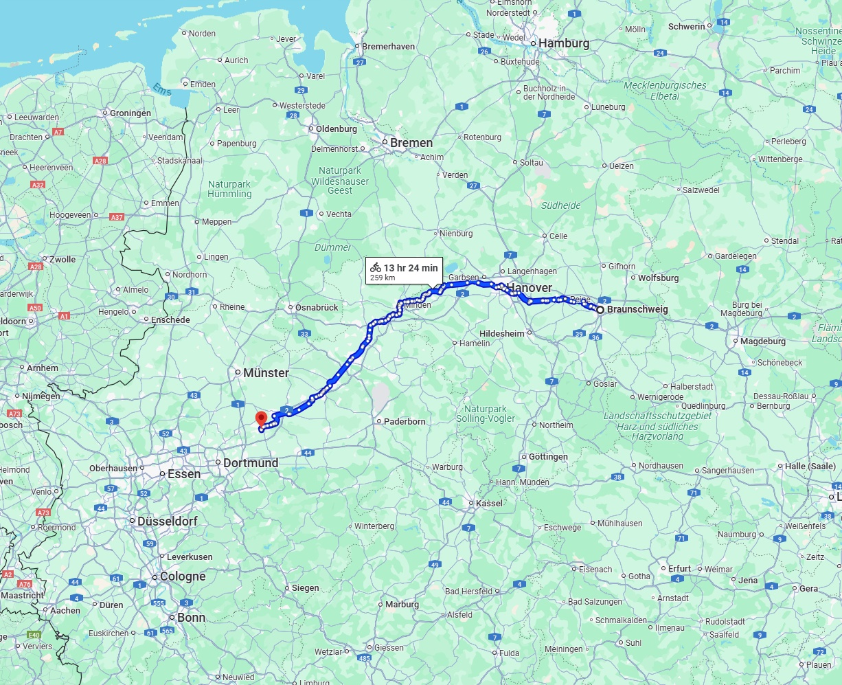 Anreise von Braunschweig Zu Hamm Über 
