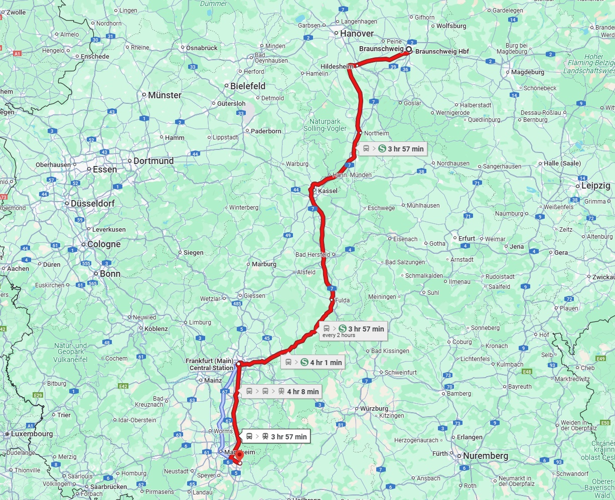 Anreise von Braunschweig Zu Heidelberg Über 