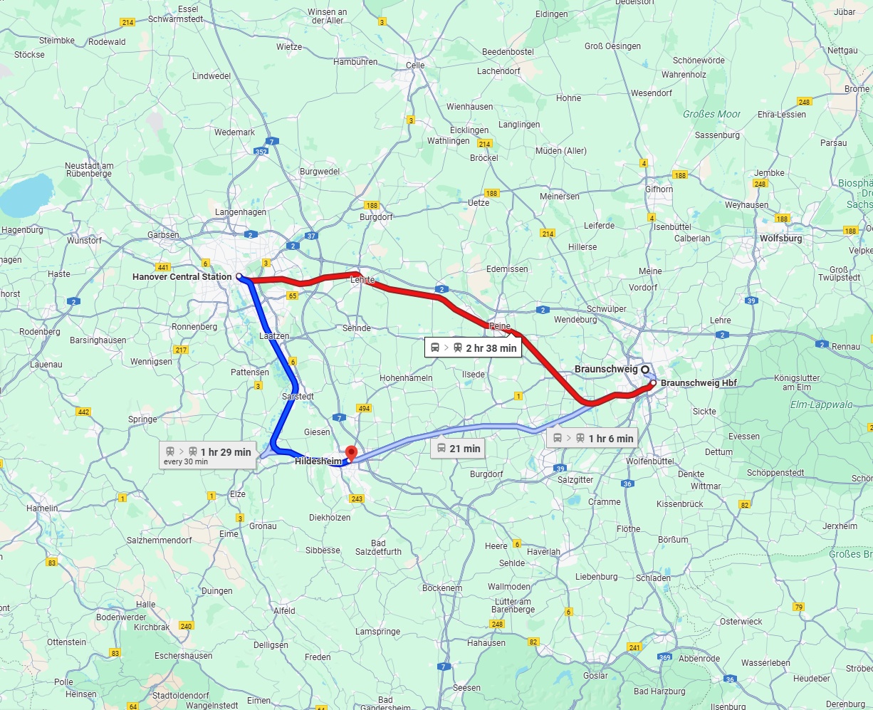 Anreise von Braunschweig Zu Hildesheim Über 