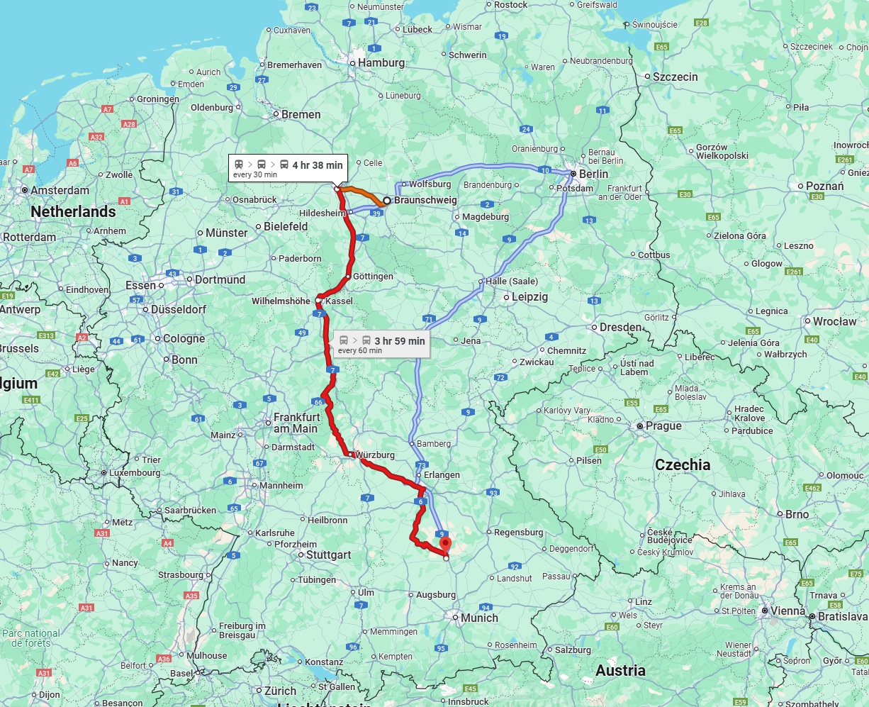Anreise von Braunschweig Zu Ingolstadt Über 