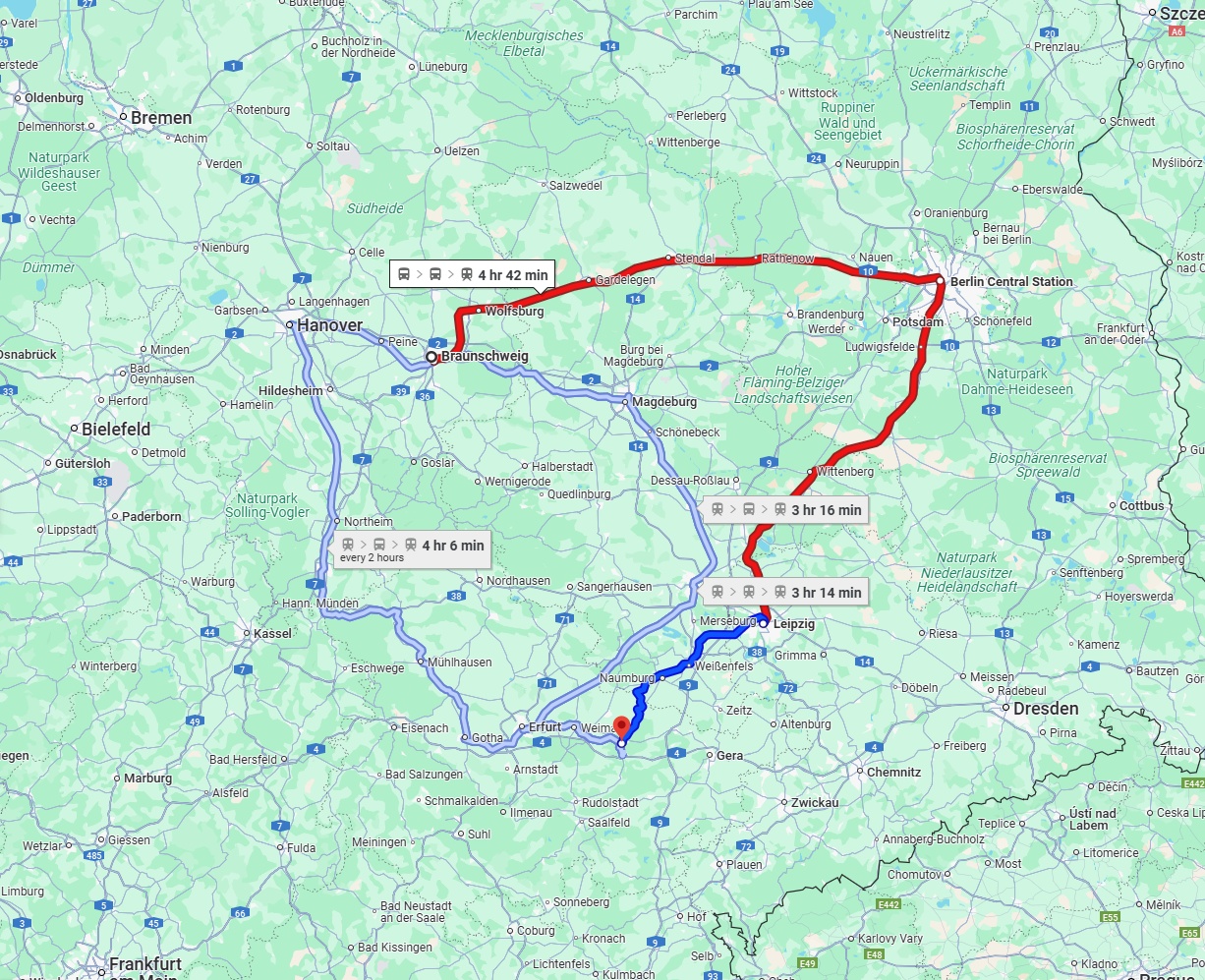 Anreise von Braunschweig Zu Jena Über 