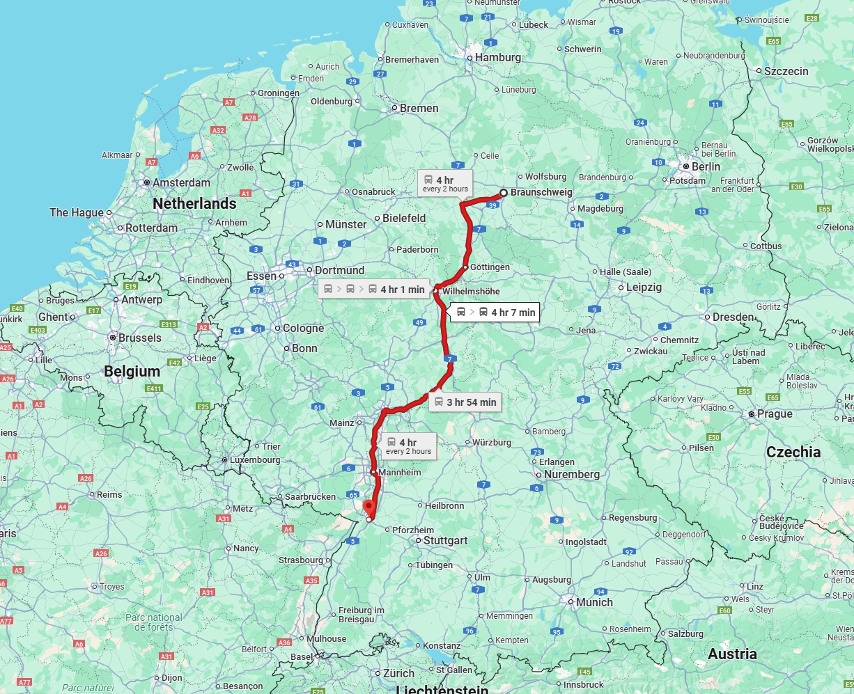 Anreise von Braunschweig Zu Karlsruhe Über 