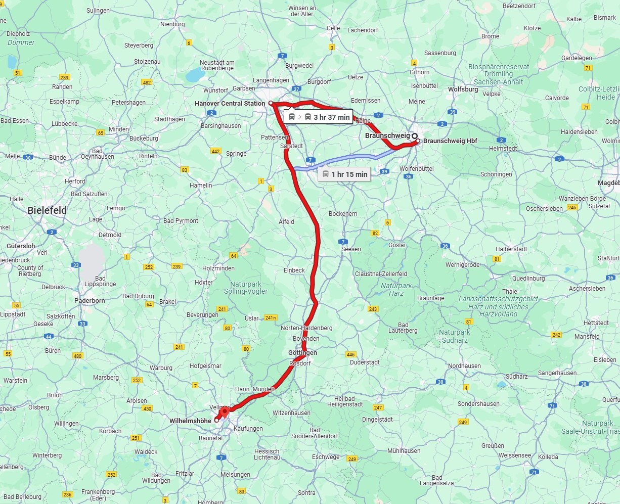 Anreise von Braunschweig Zu Kassel Über 