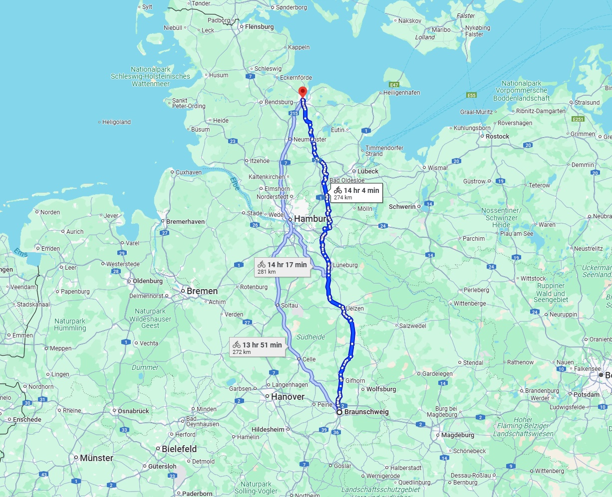 Anreise von Braunschweig Zu Kiel Über 