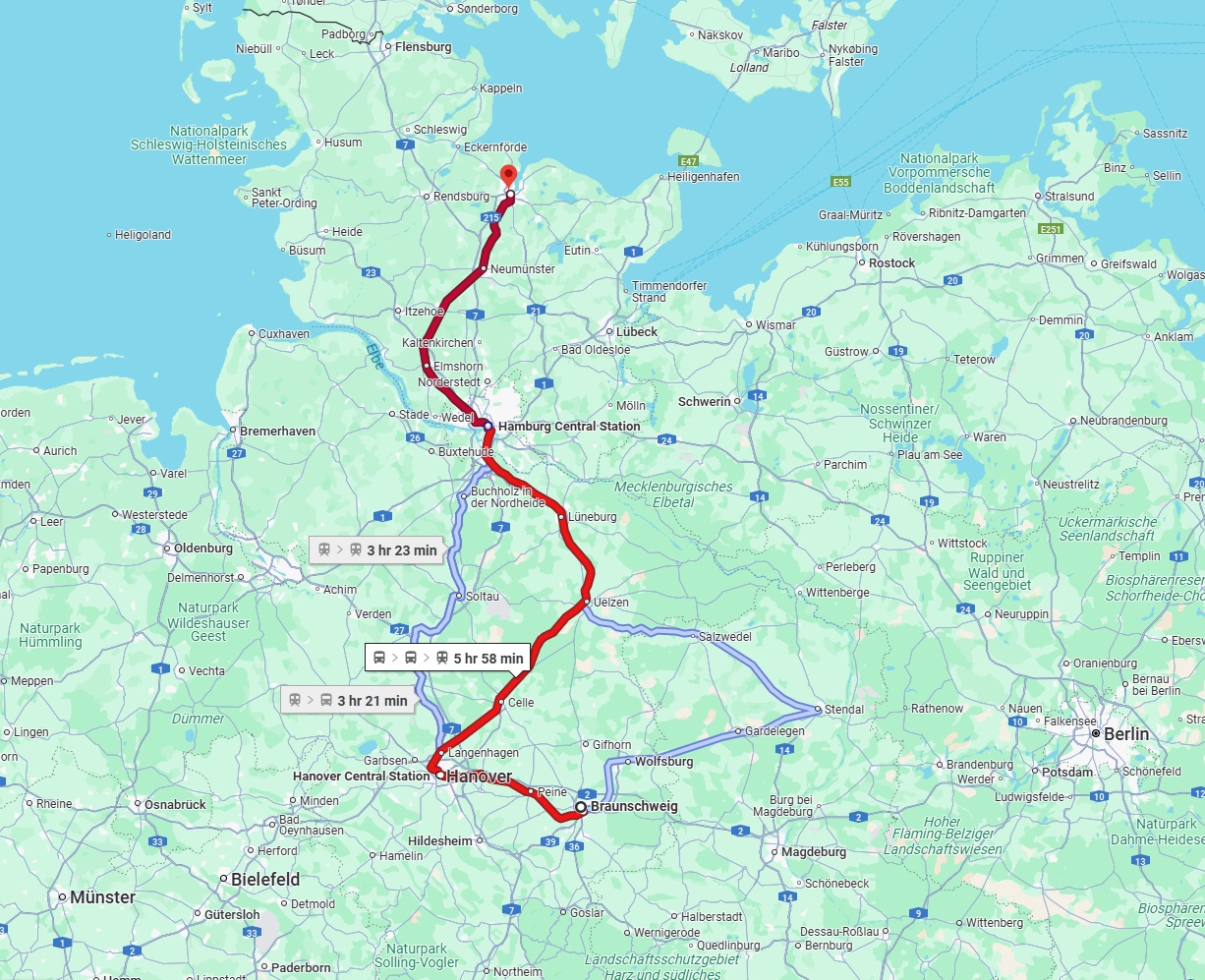 Anreise von Braunschweig Zu Kiel Über 
