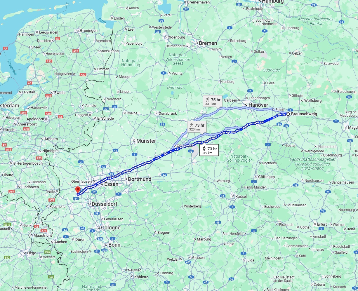 Anreise von Braunschweig Zu Krefeld Über 