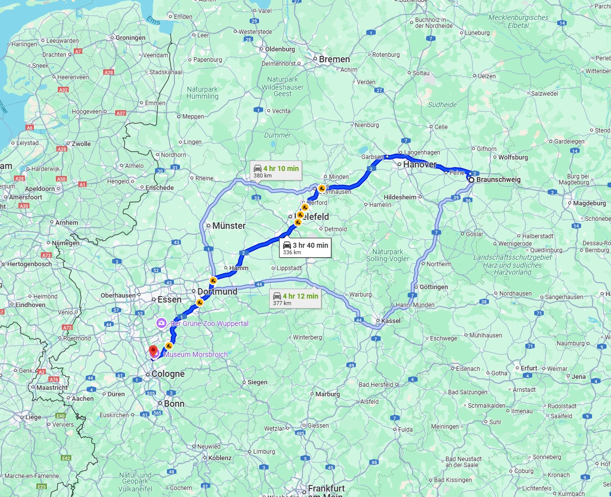 Anreise von Braunschweig Zu Leverkusen Über via A2 and A1