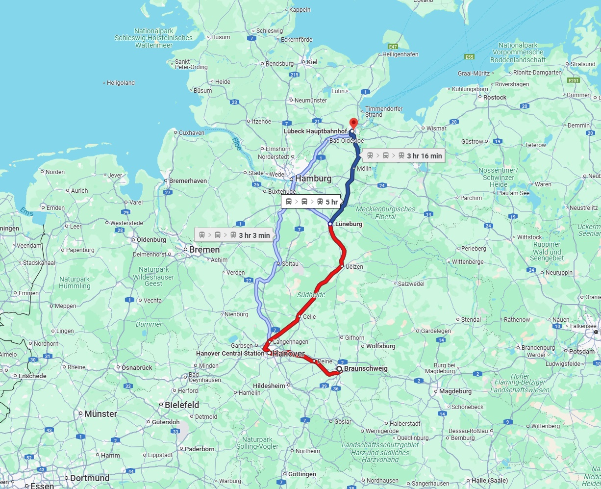 Anreise von Braunschweig Zu Lübeck Über 