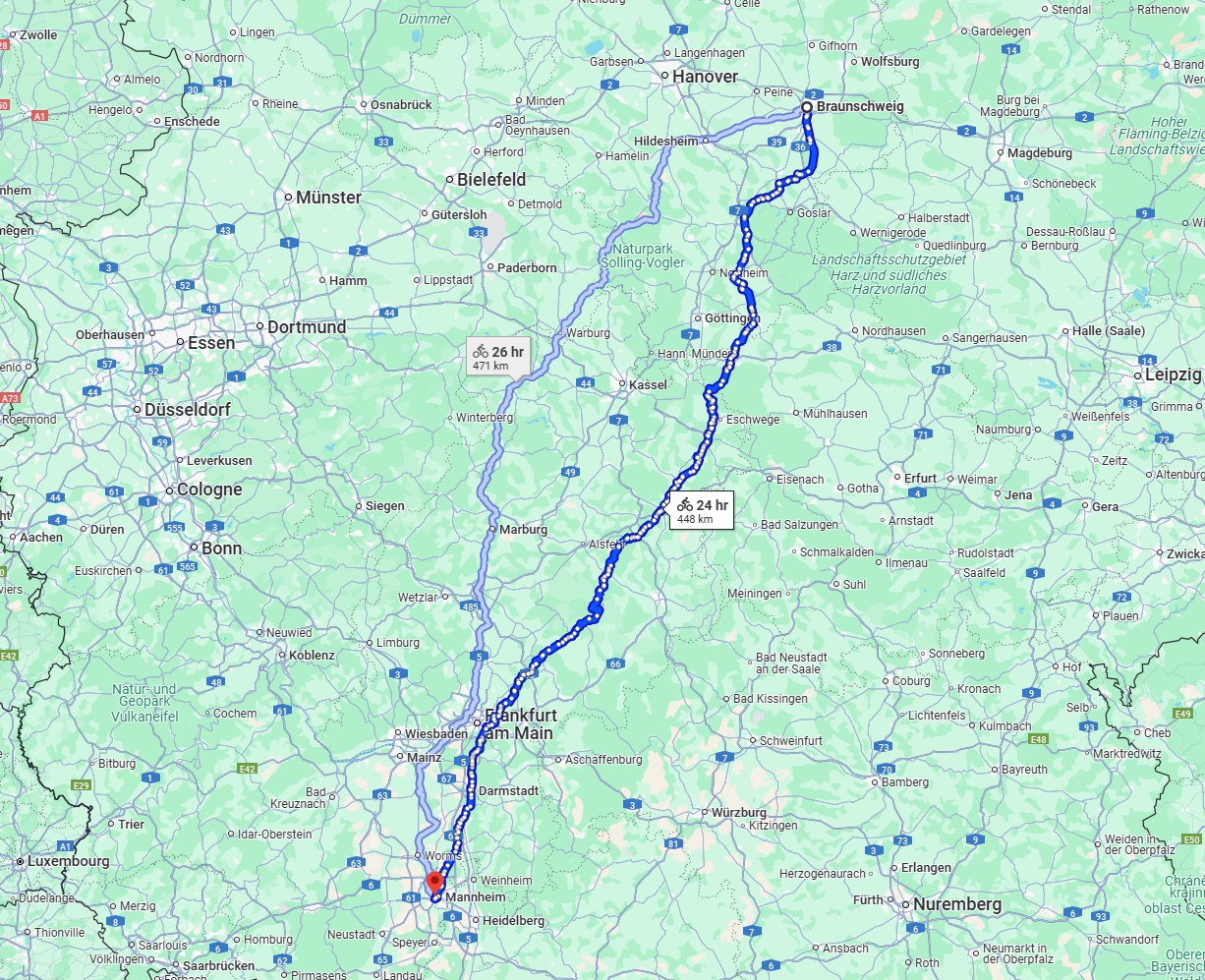 Anreise von Braunschweig Zu Ludwigshafen am Rhein Über 