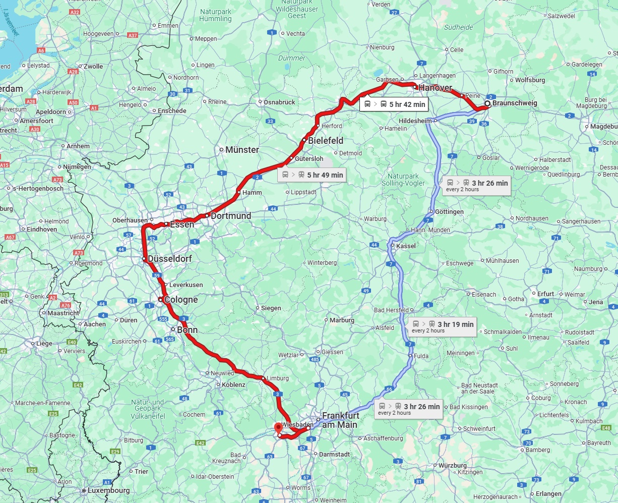 Anreise von Braunschweig Zu Mainz Über 