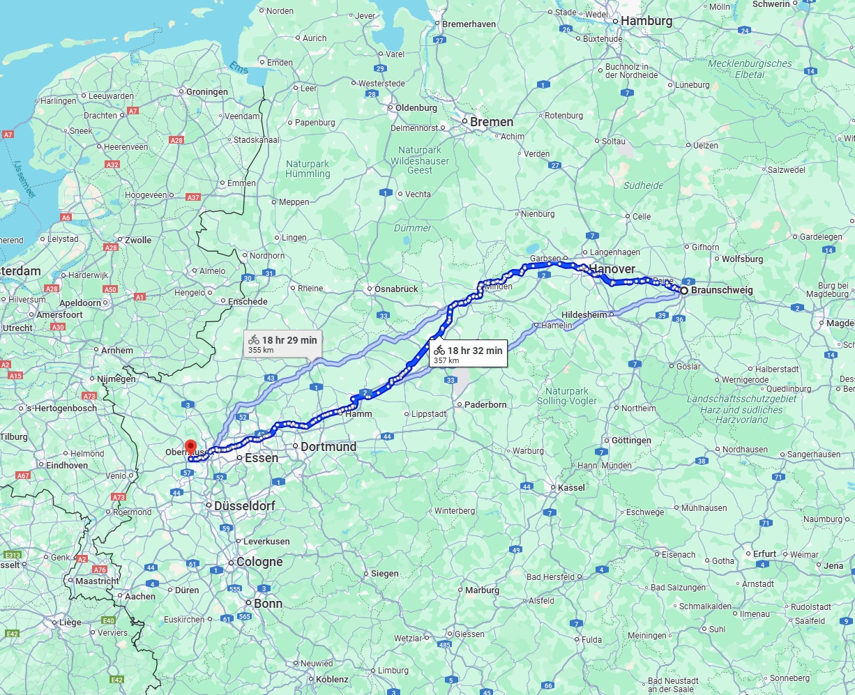 Anreise von Braunschweig Zu Moers Über 