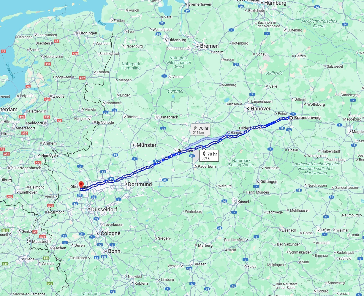 Anreise von Braunschweig Zu Moers Über 