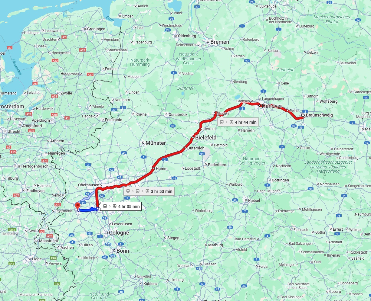 Anreise von Braunschweig Zu Mönchengladbach Über 