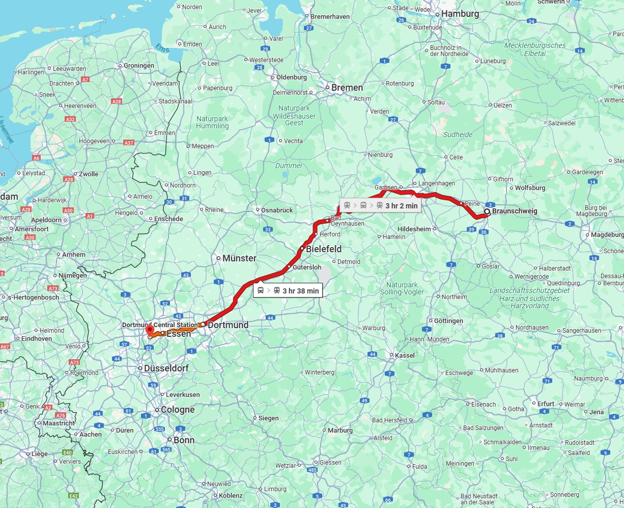 Anreise von Braunschweig Zu Mülheim an der Ruhr Über 