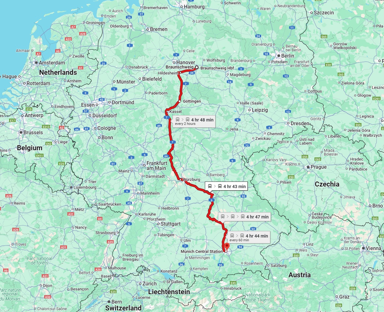Anreise von Braunschweig Zu München Über 