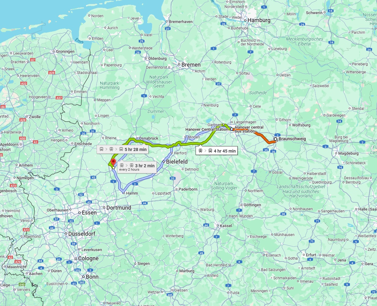 Anreise von Braunschweig Zu Münster Über 