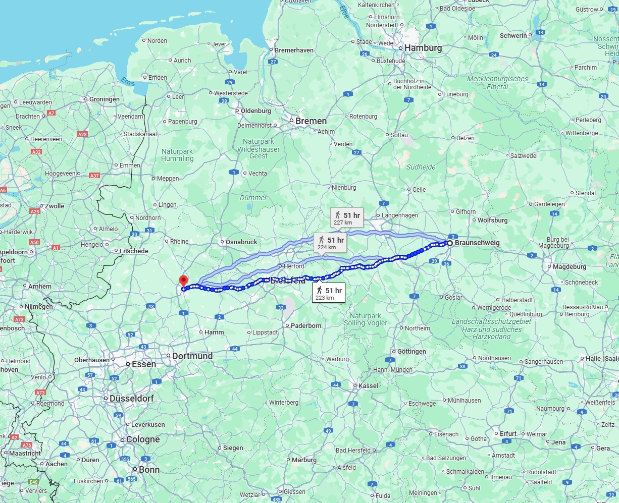 Anreise von Braunschweig Zu Münster Über 