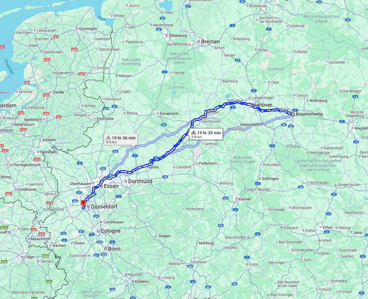 Anreise von Braunschweig Zu Neuss Über 