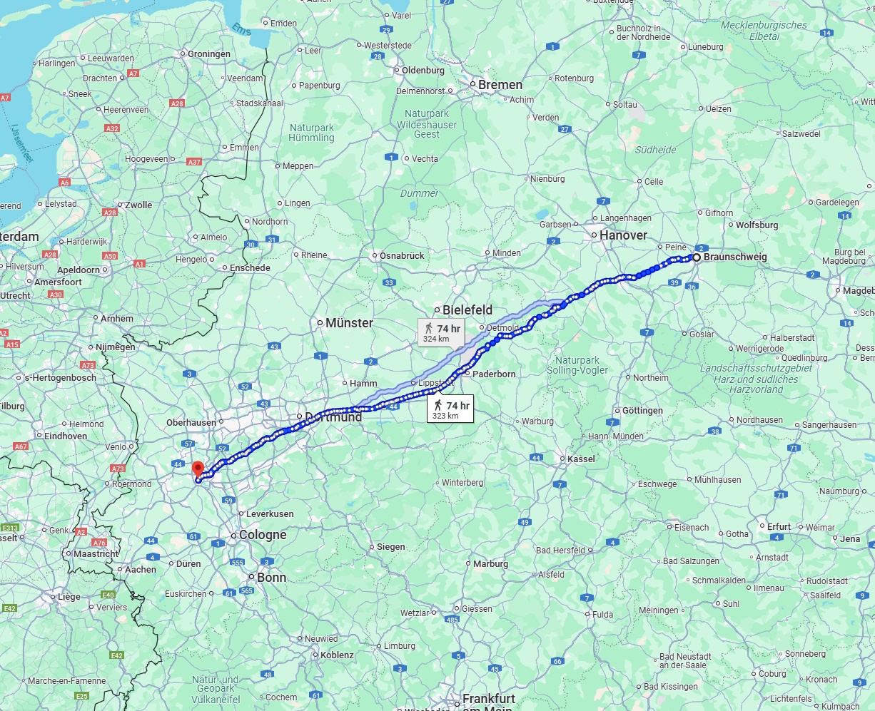 Anreise von Braunschweig Zu Neuss Über 