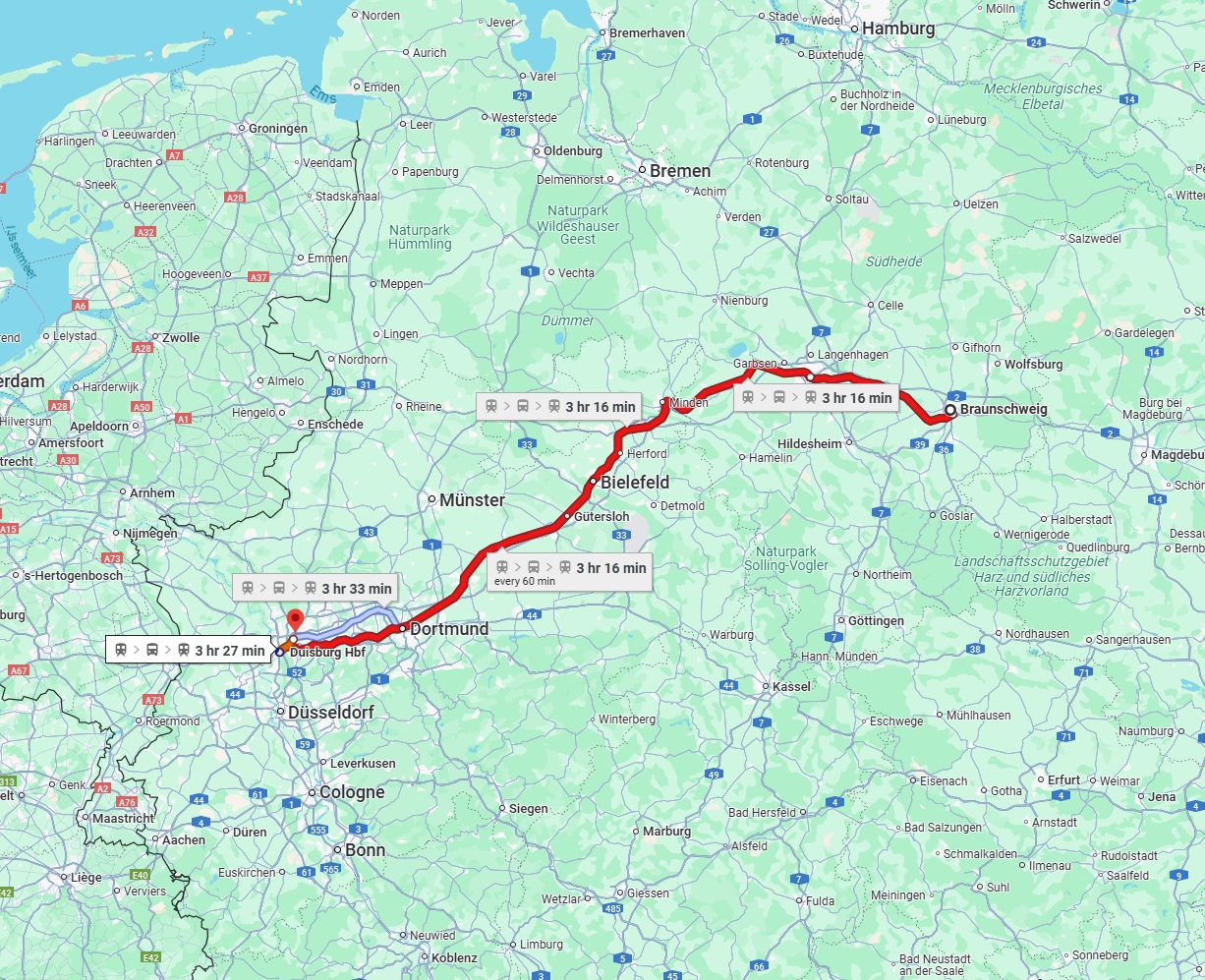 Anreise von Braunschweig Zu Oberhausen Über 