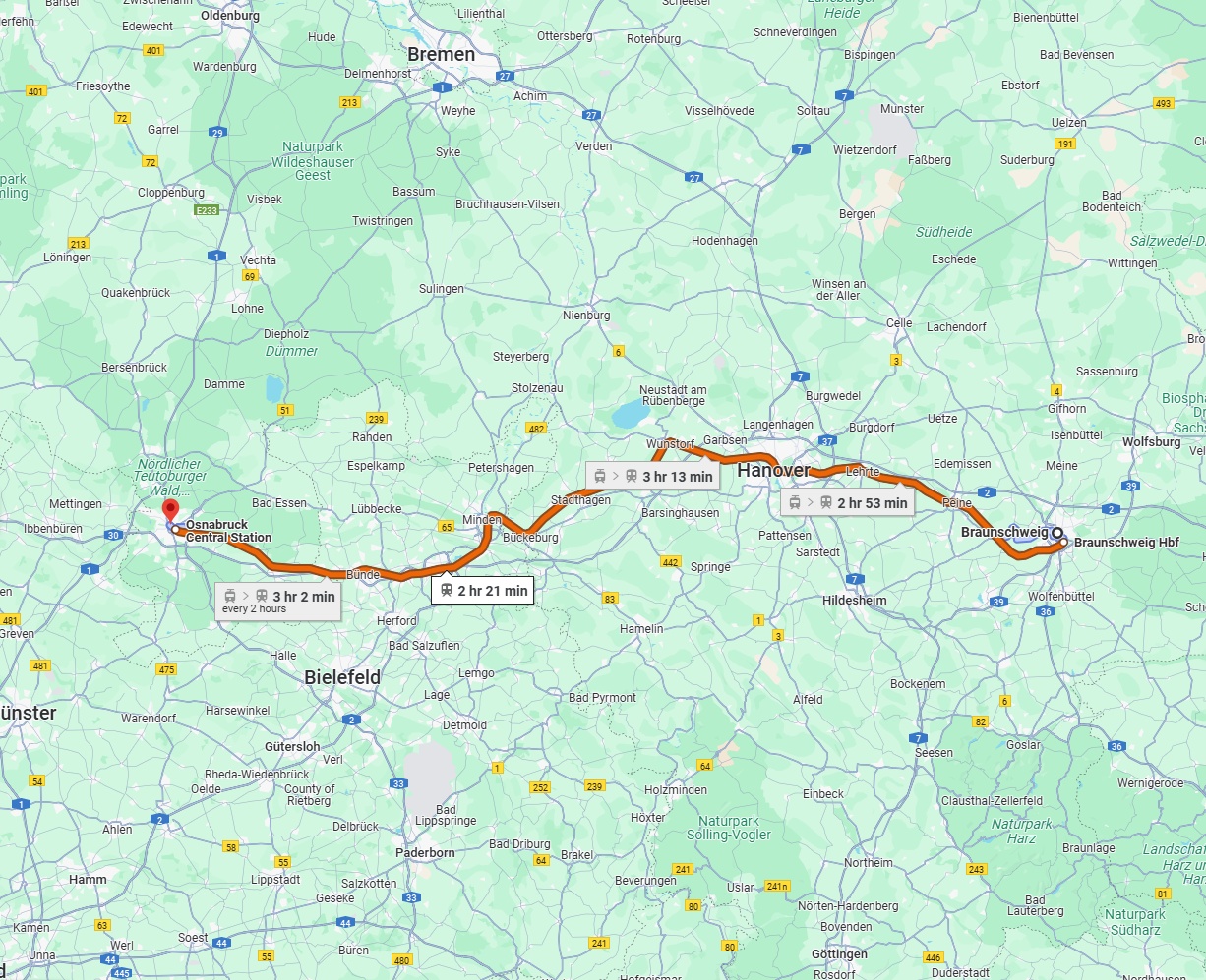 Anreise von Braunschweig Zu Osnabrück Über 