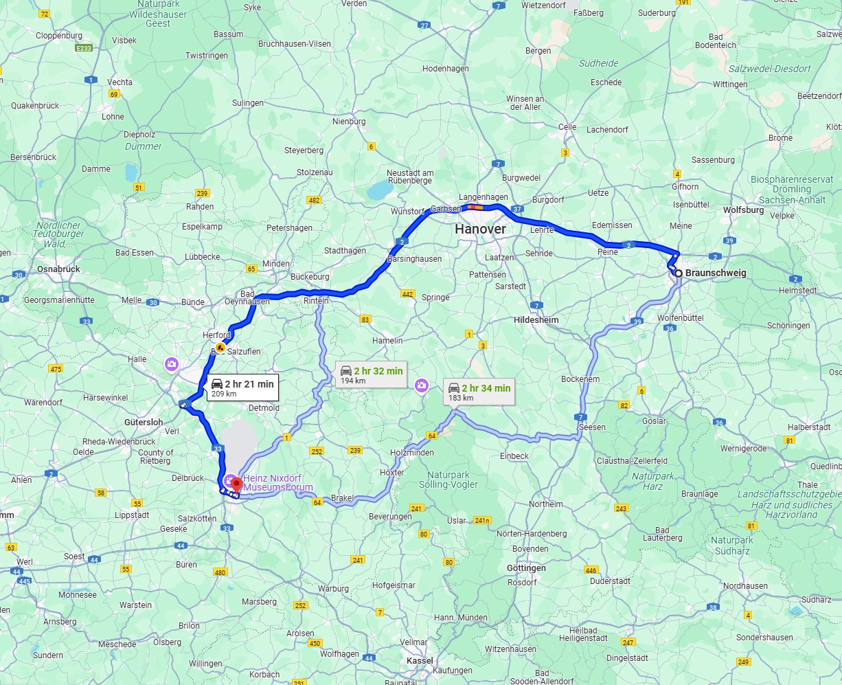 Anreise von Braunschweig Zu Paderborn Über via A2