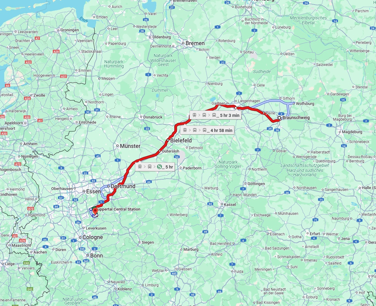 Anreise von Braunschweig Zu Remscheid Über 