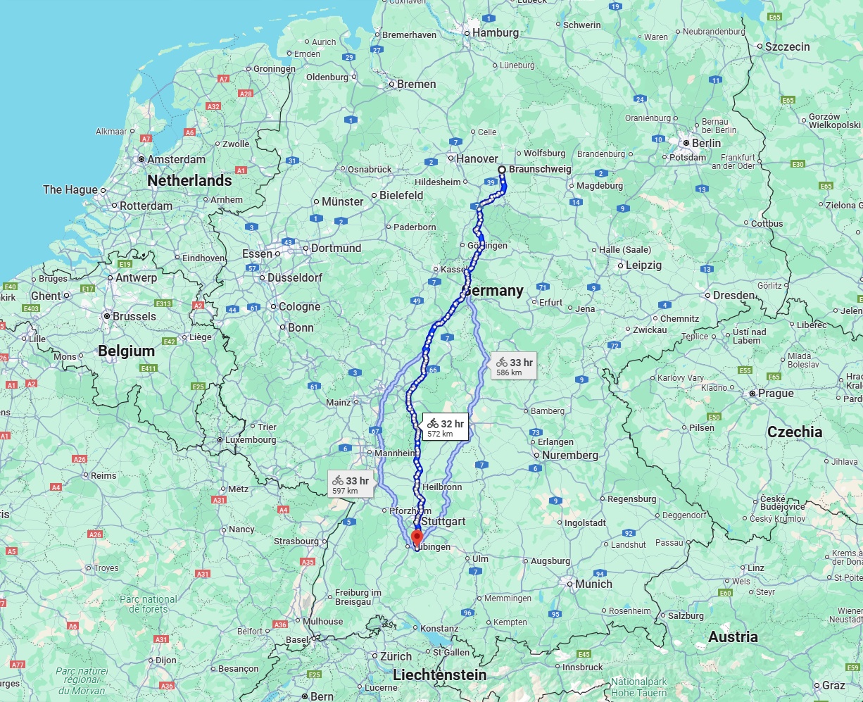 Anreise von Braunschweig Zu Reutlingen Über 