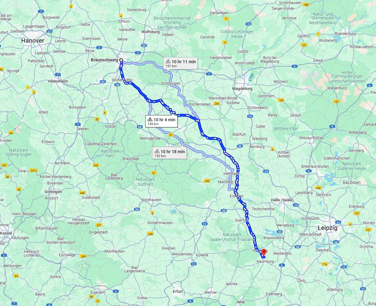 Anreise von Braunschweig Zu Saale Über 