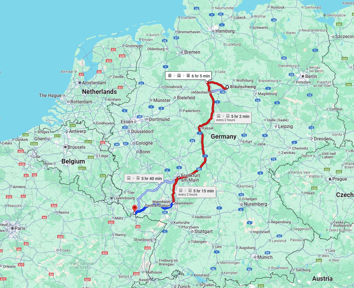 Anreise von Braunschweig Zu Saarbrücken Über 