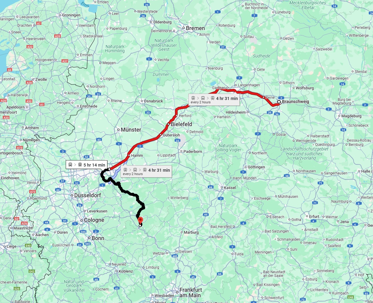 Anreise von Braunschweig Zu Siegen Über 