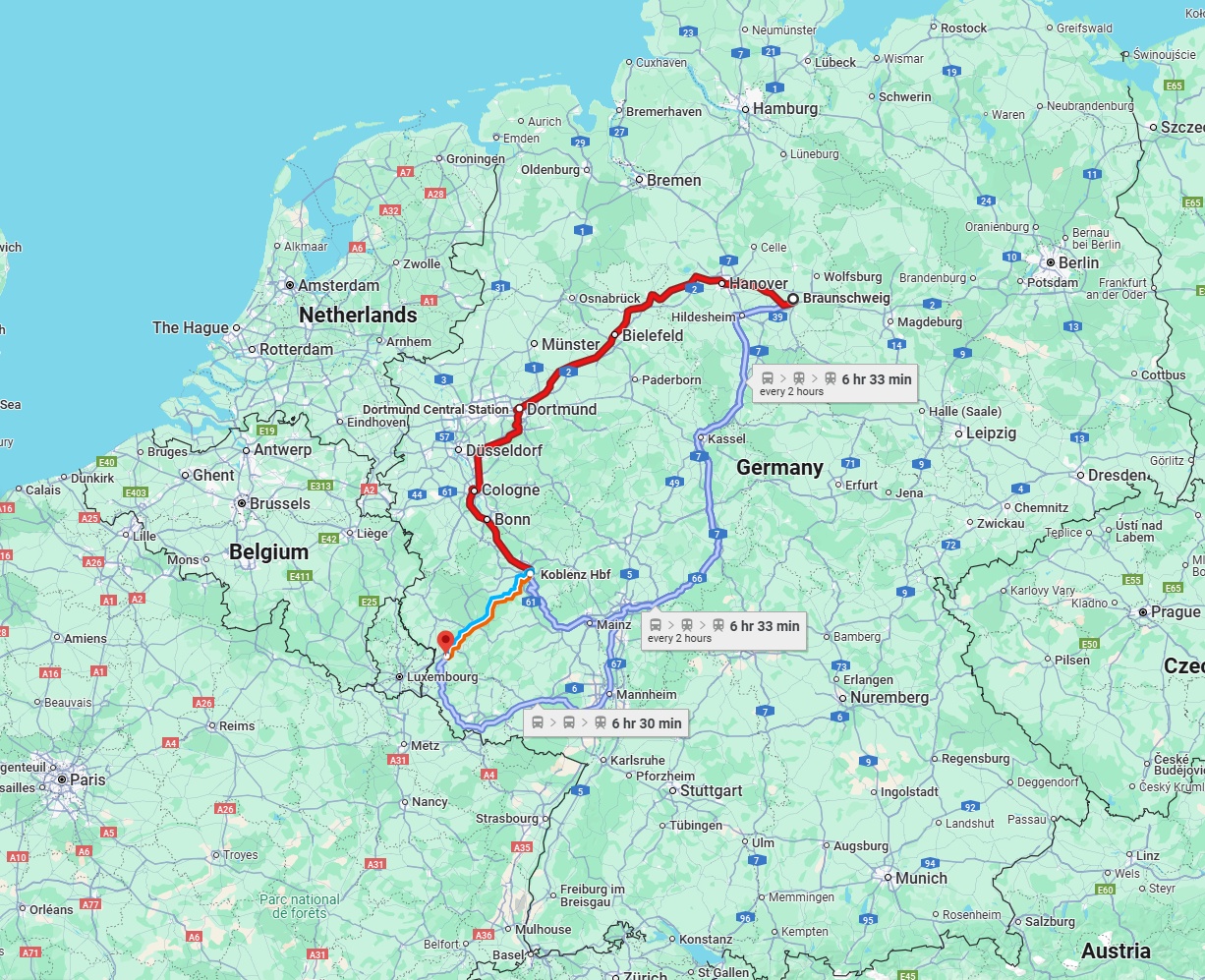 Anreise von Braunschweig Zu Trier Über 