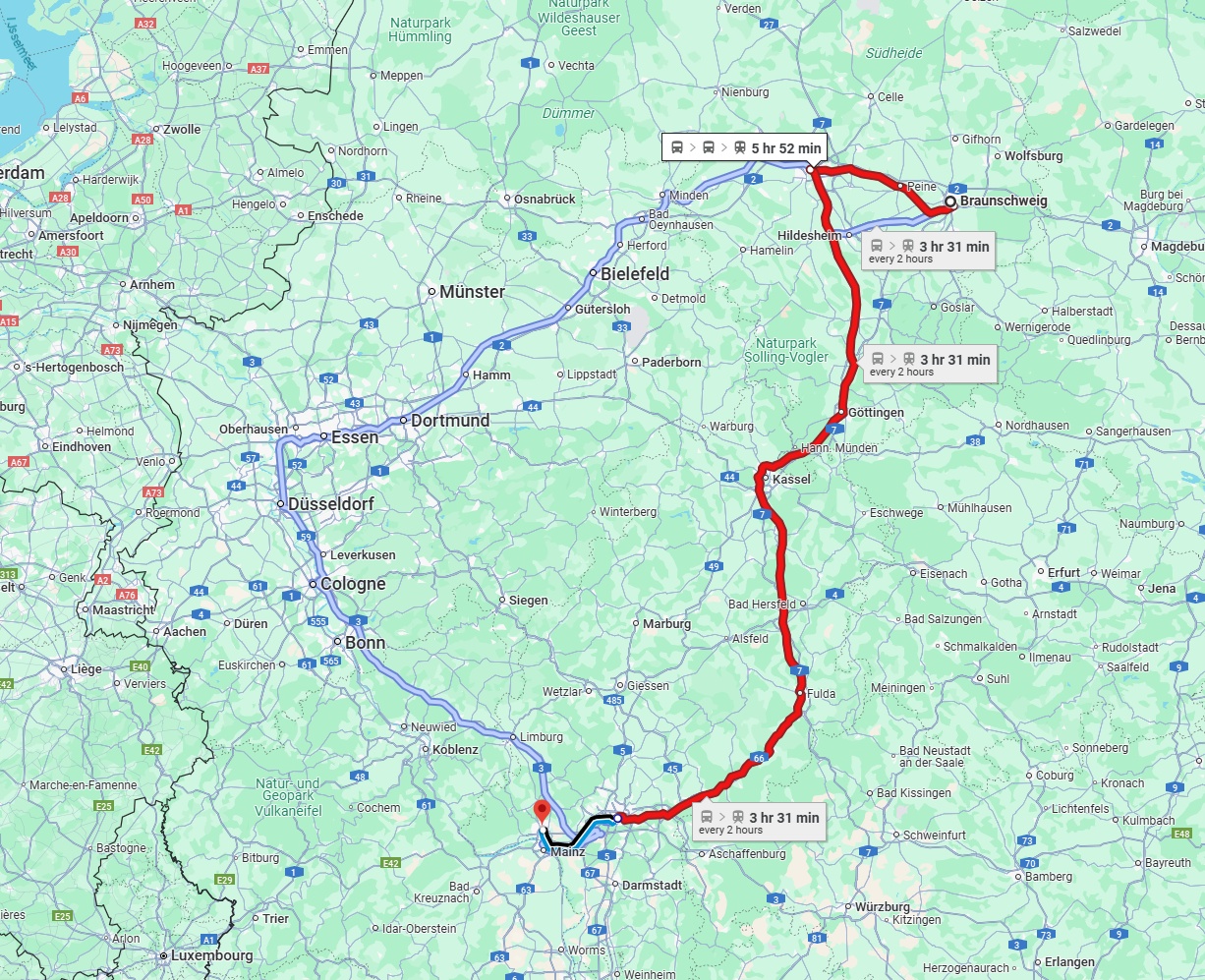 Anreise von Braunschweig Zu Wiesbaden Über 